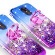 Glitter Phone Case Kickstand Compatible for T-mobile REVVL+ Plus, Coolpad REVVL Plus Case,Ring Stand Liquid Floating Quicksand Bling Sparkle Protective Girls Women for REVVL Plus - (Blue Gradient) Online Hot Sale