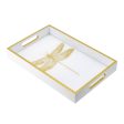 Dragonfly serving Tray. 40cm. Printed gold dragonfly motif. Understated elegance Online now