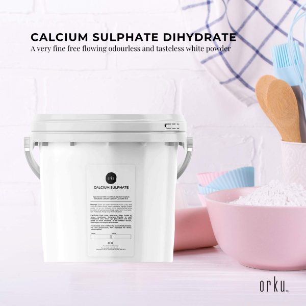 5Kg Calcium Sulphate Gypsum Powder Bucket-  Food Grade Hydrous Sulfate Online