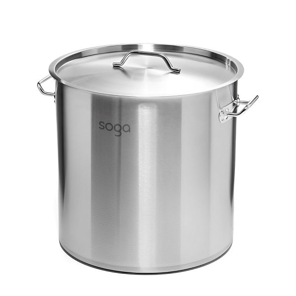 SOGA Stock Pot 21Lt Top Grade Thick Stainless Steel Stockpot 30CM 18 10 Online now