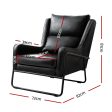 Artiss Armchair Accent Chair PU Leather Wingback Black Online Sale