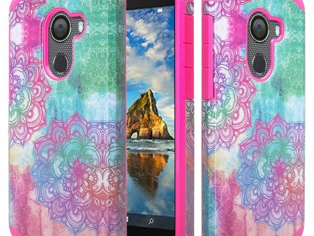 Tmobile REVVL, Alcatel A30 Plus, A30 Fierce, Alcatel Walters Case, Slim Hybrid Dual Layer [Shockproof] Cover - Teal Flower For Cheap