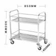 SOGA 2 Tier Stainless Steel Drink Wine Food Utility Cart 85x45x90cm Medium Supply