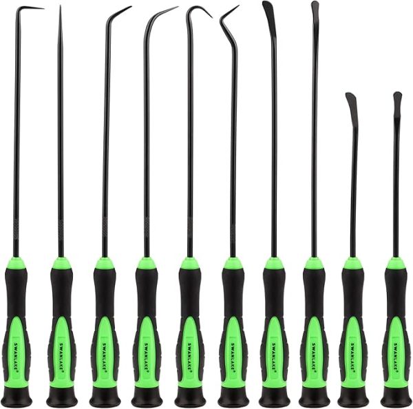 SWANLAKE 10-Piece Pick and Hook Set, Pick Tool Set for Car Auto Oil Seal O-Ring Seal Gasket Pick Mini Hooks Puller Remover For Sale