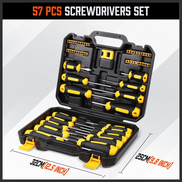 57-Piece Magnetic Screwdriver Set Slotted Phillips Bit Hex Pozidriv Torx Key Bit Online