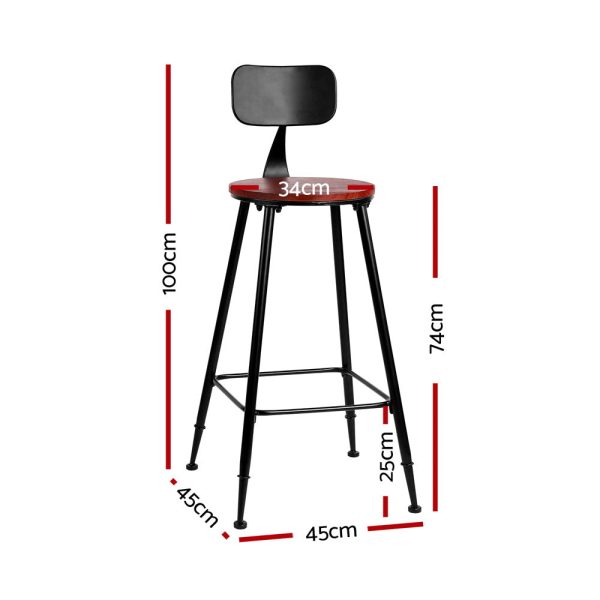 Artiss 2x Bar Stools Vintage Metal Chairs Online Hot Sale