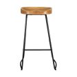 Artiss 2x Bar Stools Tractor Seat 75cm Wooden For Sale