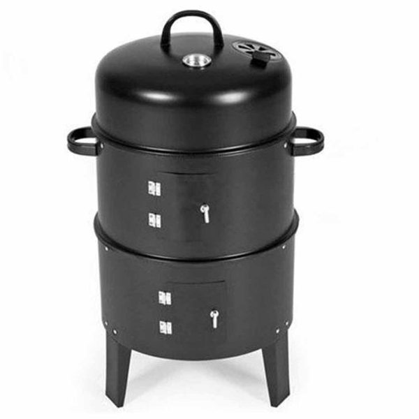 SOGA 3 In 1 Barbecue Smoker Outdoor Charcoal BBQ Grill Camping Picnic Fishing Supply