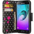 Galaxy J7 2016 Case, Magnetic Fold[Kickstand] Pu Leather Wrist Strap Wallet Case with ID & Credit Card Slot for Samsung Galaxy J7 2016   J710 - Polka Dot Hearts on Sale