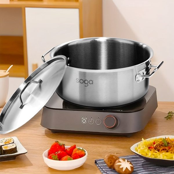 SOGA Stock Pot 32Lt Top Grade Thick Stainless Steel Stockpot 18 10 Online now