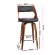 Artiss 2x Bar Stools Swivel Leather Chair 65cm on Sale