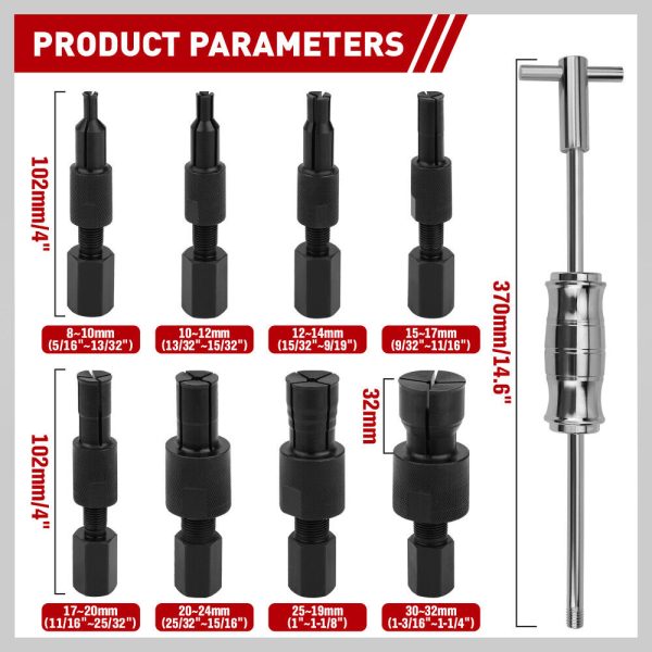 SEDY 9Pcs Inner Bearing Puller Set Slide Hammer Internal Blind Hole Remover Tool Supply