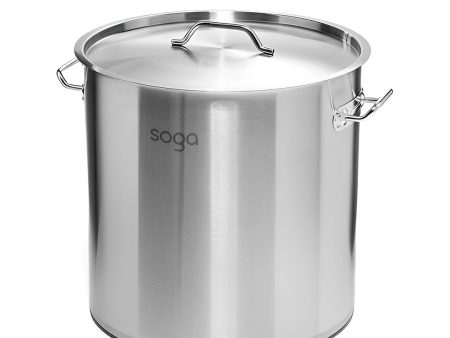 SOGA Stock Pot 12Lt  25CM Top Grade Thick Stainless Steel Stockpot 18 10 For Cheap