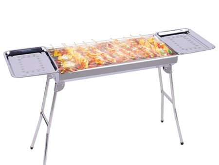 SOGA Skewers Grill with Side Tray Portable Stainless Steel Charcoal BBQ Outdoor 6-8 Persons Sale