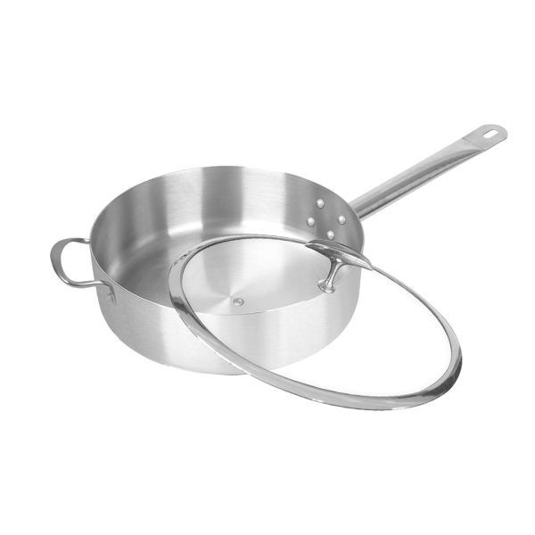 SOGA 26cm Stainless Steel Saucepan With Lid Induction Cookware With Triple Ply Base For Sale