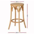 Artiss 2x Bar Stoosl Rattan Seat Wooden on Sale