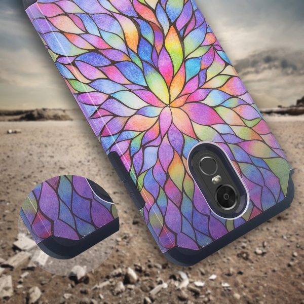 LG Stylo 3 Case, Stylo 3 Plus Dual Layered Shock Resistant Slim Hybrid Case for Stylo 3   Stylo 3 Plus - Rainbow Flower Cheap