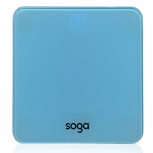 SOGA 180kg Digital Fitness Weight Bathroom Gym Body Glass LCD Electronic Scales Blue Online