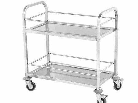 SOGA 2 Tier Stainless Steel Drink Wine Food Utility Cart 75x40x84cm Small Sale