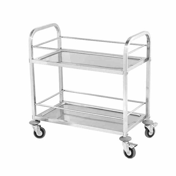 SOGA 2 Tier Stainless Steel Drink Wine Food Utility Cart 75x40x84cm Small Sale