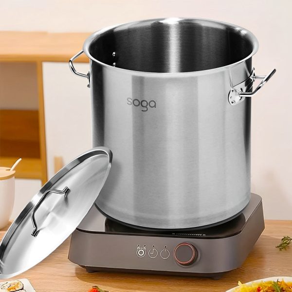 SOGA Stock Pot 17Lt Top Grade Thick Stainless Steel Stockpot 28CM 18 10 Online Sale