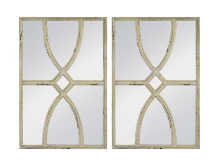 Set of 2 Shabby Chic Carved Wall Mirrors 60. Set of 2 Shabby Chic Carved Wall Mirrors feature a unique pattern of whitewashed, carved wood Supply