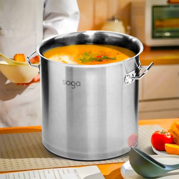 SOGA Stock Pot 198Lt Top Grade Thick Stainless Steel Stockpot 60CMX70CM 18 10 For Discount