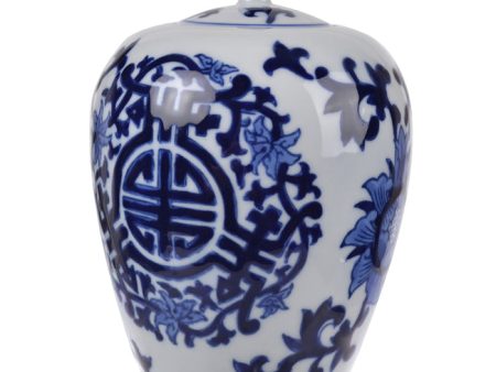 Dynasty Bulb Lidded Jar 15.24cm  Stunning chinoiserie style, with intricate blue and white designs that will complement an on Sale