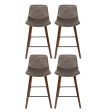 Artiss 4x Bar Stools Vintage Leather Wooden on Sale