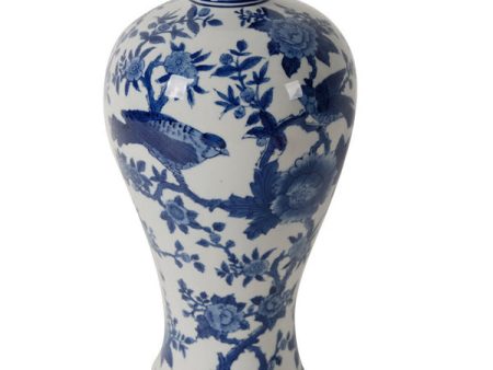 Swallow Vase Medium  Blue and White Bird Vase For Sale