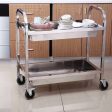 SOGA 2 Tier Stainless Steel Kitchen Trolley Bowl Collect Service FoodCart 95x50x95cm Large For Cheap