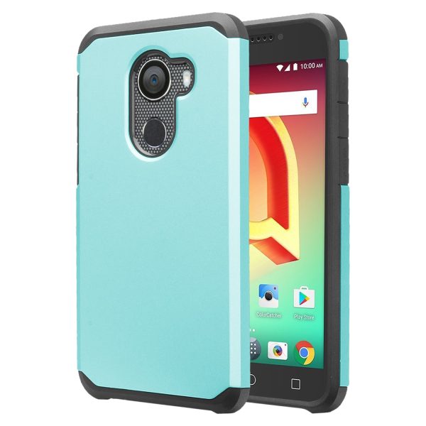 Tmobile REVVL, Alcatel A30 Plus, A30 Fierce, Alcatel Walters Slim Dual Layered Shock Resistant Hybrid Case Cover - Teal Online Hot Sale