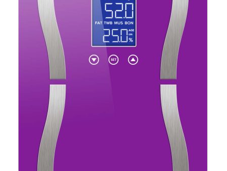 SOGA Digital Body Fat Scale Bathroom Scales Weight Gym Glass Water LCD Electronic Purple Online Sale