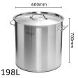 SOGA Stock Pot 198Lt Top Grade Thick Stainless Steel Stockpot 60CMX70CM 18 10 For Discount