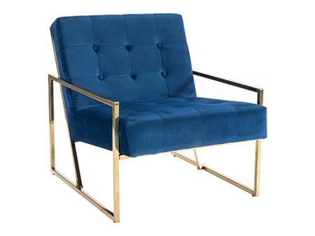 Carman Arm Chair Blue Velvet Online