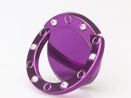 Glitter Cute Bling Diamond 360° Rotation Finger Ring Grip Stand for cell phone - Purple Cheap