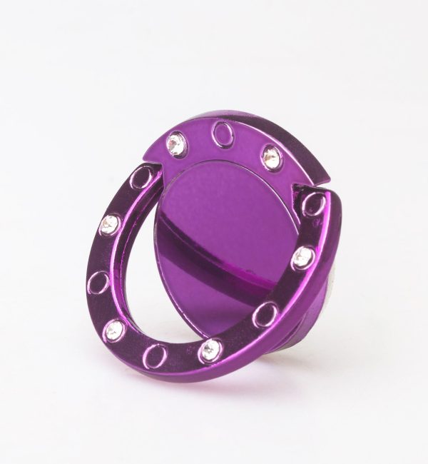 Glitter Cute Bling Diamond 360° Rotation Finger Ring Grip Stand for cell phone - Purple Cheap