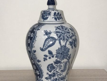 Nanjing Lidded Jar 32cms tall. This ginger jar draws inspiration from Ming Dynasty designs to create a timeless yet functional home accent piece. Discount