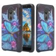 Tmobile REVVL, Alcatel A30 Plus, A30 Fierce, Alcatel Walters Case, Slim Hybrid Dual Layer [Shockproof] Cover - Blue Butterfly Online