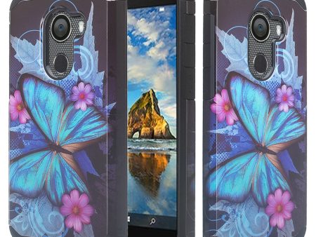 Tmobile REVVL, Alcatel A30 Plus, A30 Fierce, Alcatel Walters Case, Slim Hybrid Dual Layer [Shockproof] Cover - Blue Butterfly Online