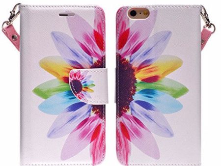 Apple iPhone 6s   6 Case, Wrist Strap Pu Leather Wallet Case with ID & Card Slots for Iphone 6S 6 - Vivid Sunflower For Sale