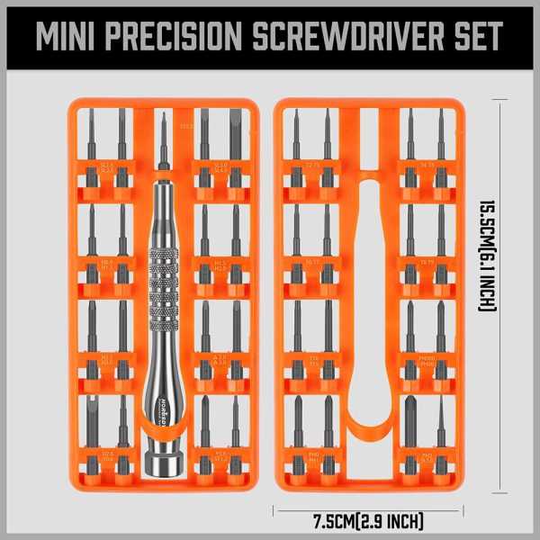 33 PC PRECISION SCREWDRIVER SET BITS PHILIP FLAT SLOTTED TORX HEX ELECTRONIC FIX Online now