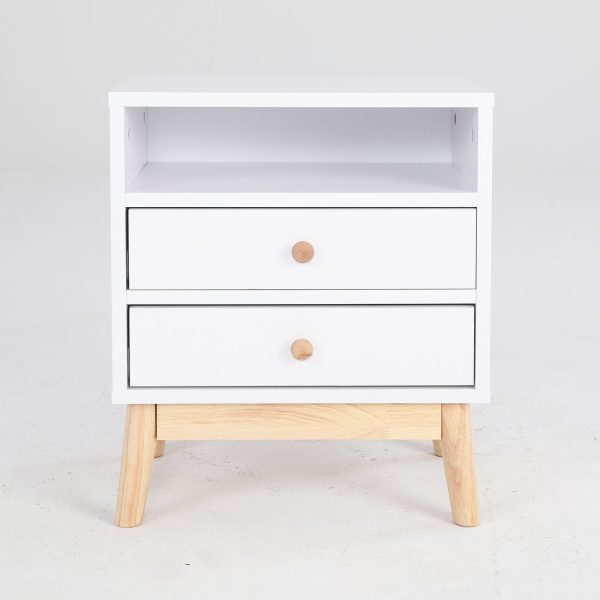 2X Bedside Table Side Storage Cabinet Nightstand Bedroom 2 Drawer ANYA - WHITE Online Hot Sale