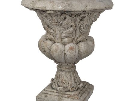 Danna Garden Urn 30cmh. Ornate classical style; Weathered antique finish; Concrete construction For Sale