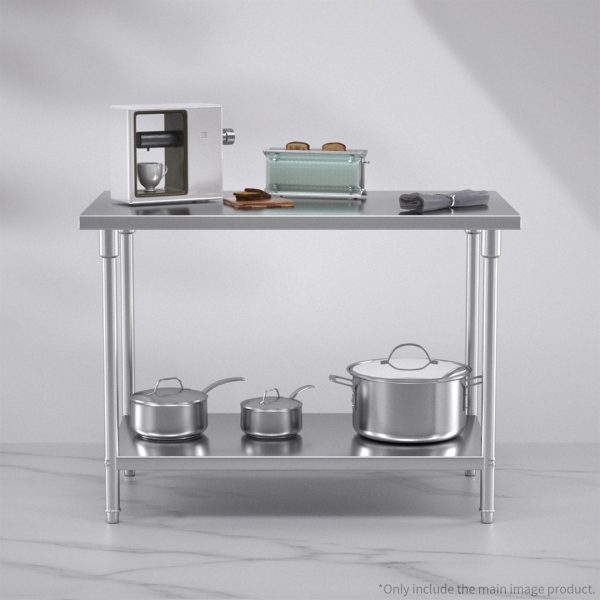 SOGA 2-Tier Commercial Catering Kitchen Stainless Steel Prep Work Bench Table 120*70*85cm on Sale