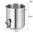 SOGA Stainless Steel No Lid Brewery Pot 98L With Beer Valve 50*50cm Online Sale