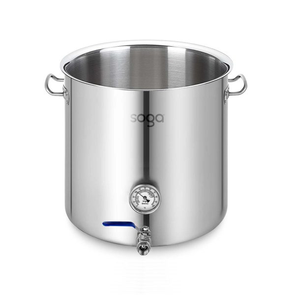 SOGA Stainless Steel 33L No Lid Brewery Pot With Beer Valve 35*35cm Fashion