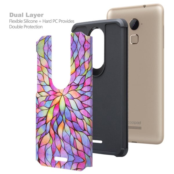 T-mobile REVVL Plus, Coolpad REVVL+ Plus Case, Slim Dual Layered Shock Resistant Hybrid Cover - Rainbow Flower Sale