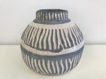 Cream & Grey Ceramic Squat Vase Hot on Sale