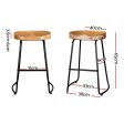 Artiss 2x Bar Stools Tractor Seat 65cm Wooden For Discount